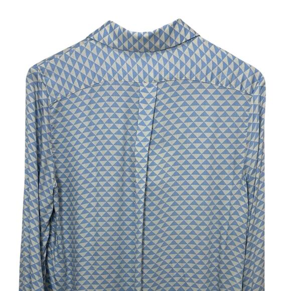 Tensione In Diamond Check Geometric Shirt Women’s Size Medium Long Sleeve Blue - Picture 5 of 10